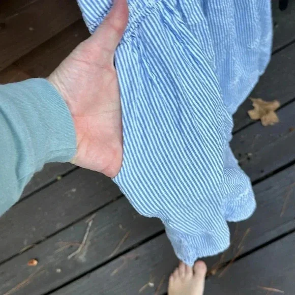 Biden eyelet blue and white striped dress size 13-14Y - Picture 5 of 5